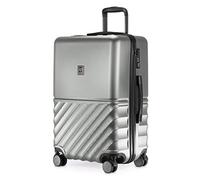 HAUPTSTADTKOFFER Boxi - Hartschalen-Koffer Koffer Trolley Rollkoffer Reisekoffer TSA, 4 Rollen, Equipaje de Mano, 65 cm, 70 Liters, Plateado (Silber)