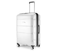 HAUPTSTADTKOFFER - BRITZ - Maleta Talla Grande, Trolley rígido expansible, Equipaje 4 Ruedas, Super Ligero, 75 cm, 115 L - Blanco