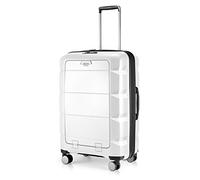HAUPTSTADTKOFFER - BRITZ - Maleta Talla Media con Compartimento para computadora portátil, Trolley rígido expansible, 4 Ruedas, Super Liger, 66 cm, 60 L - Blanco