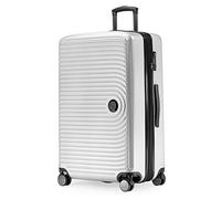 HAUPTSTADTKOFFER Mitte - Maleta Rígida Grande, TSA, 4 Ruedas, Equipaje Facturable con Ampliación de Volumen de 8 cm, 77 cm, 130 litros, Blanco Mate