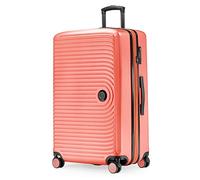 HAUPTSTADTKOFFER - MITTE - Grande Maleta, Extensible, Equipaje rígido con ampliación de Volumen de 8 cm, TSA, 4 Ruedas Dobles engomadas, 77 cm, 130 litres, Coral