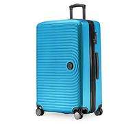 HAUPTSTADTKOFFER Mitte - Maleta Rígida Grande, TSA, 4 Ruedas, Equipaje Facturable con Ampliación de Volumen de 8 cm, 77 cm, 130 litros, Azul Cian