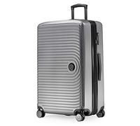 HAUPTSTADTKOFFER Mitte - Maleta Rígida Grande, TSA, 4 Ruedas, Equipaje Facturable con Ampliación de Volumen de 8 cm, 77 cm, 130 litros, Plata Mate