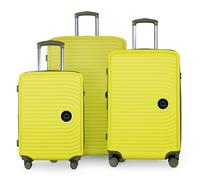 HAUPTSTADTKOFFER - MITTE - Juego de 3 Maletas - Equipaje de Cabina con Ruedas de 55 cm, Trolley de tamaño Mediano de 68 cm + Maleta Grande de 77 cm, ABS, Combinación TSA, Lemon
