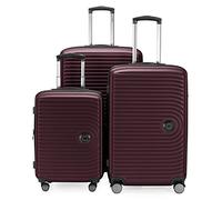 HAUPTSTADTKOFFER - MITTE - Juego de 3 Maletas - Equipaje de Cabina con Ruedas de 55 cm, Trolley de tamaño Mediano de 68 cm + Maleta Grande de 77 cm, ABS, Combinación TSA, borgoña