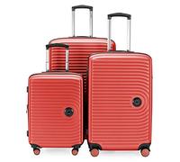 HAUPTSTADTKOFFER Mitte - Juego de 3 Maletas - Maleta de Mano 55 cm, Maleta Mediana 68 cm + Maleta de Viaje Grande 77 cm, Carcasa Rígida ABS, TSA, Coral