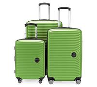 HAUPTSTADTKOFFER - MITTE - Juego de 3 Maletas - Equipaje de Cabina con Ruedas de 55 cm, Trolley de tamaño Mediano de 68 cm + Maleta Grande de 77 cm, ABS, Combinación TSA, Manzana Verde