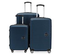HAUPTSTADTKOFFER - MITTE - Juego de 3 Maletas - Equipaje de Cabina con Ruedas de 55 cm, Trolley de tamaño Mediano de 68 cm + Maleta Grande de 77 cm, ABS, Combinación TSA, Azul Oscuro