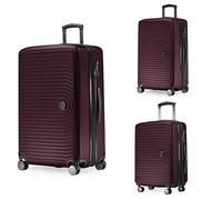 HAUPTSTADTKOFFER Mitte - Juego de 3 Maletas - Maleta de Mano 55 cm, Maleta Mediana 68 cm + Maleta Grande de Viaje 77 cm, Carcasa Rígida ABS, TSA - Borgoña