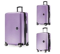 HAUPTSTADTKOFFER Mitte - Juego de 3 Maletas - Maleta de Mano 55 cm, Maleta Mediana 68 cm + Maleta Grande de Viaje 77 cm, Carcasa Rígida ABS, TSA - Lila