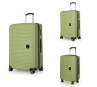 HAUPTSTADTKOFFER Mitte - Juego de 3 Maletas - Maleta de Mano 55 cm, Maleta Mediana 68 cm + Maleta Grande de Viaje 77 cm, Carcasa Rígida ABS, TSA - Kiwi