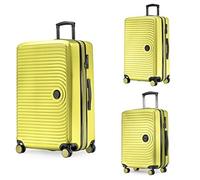 HAUPTSTADTKOFFER Mitte - Juego de 3 Maletas - Maleta de Mano 55 cm, Maleta Mediana 68 cm + Maleta Grande de Viaje 77 cm, Carcasa Rígida ABS, TSA - Helecho