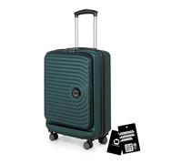 HAUPTSTADTKOFFER Mitte - Maleta Cabina Top Loader 55 x 40 x 20 cm, Equipaje de Mano avión, Cerradura TSA, 4 Ruedas, Maleta rígida, Trolley de Viaje + Etiqueta Digital para Equipaje, Verde Bosque