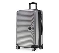 HAUPTSTADTKOFFER Mitte - Maleta Rígida Mediana, TSA, 4 Ruedas, Equipaje Facturable con Ampliación de Volumen de 8 cm, 68 cm, 88 L, Plata Mate