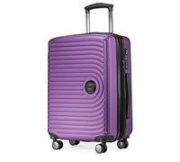HAUPTSTADTKOFFER Mitte - Maleta Rígida Grande, TSA, 4 Ruedas, Equipaje Facturable con Ampliación de Volumen de 8 cm, 77 cm, 130 litros, Berenjena