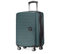 HAUPTSTADTKOFFER - MITTE - Maleta Trolley para Cabina 55x40x23 cm, Extensible, Equipaje de Mano con ampliación de Volumen de 8 cm, TSA, 4 Ruedas Dobles engomadas, 55 cm, 55 litros, Verde Bosque