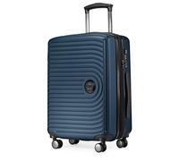 HAUPTSTADTKOFFER - MITTE - Maleta Trolley para Cabina 55x40x23 cm, Extensible, Equipaje de Mano con ampliación de Volumen de 8 cm, TSA, 4 Ruedas Dobles engomadas, 55 cm, 55 litros, Azul Oscuro