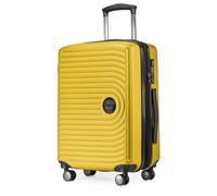 HAUPTSTADTKOFFER - MITTE - Maleta Trolley para Cabina 55x40x23 cm, Extensible, Equipaje de Mano con ampliación de Volumen de 8 cm, TSA, 4 Ruedas Dobles engomadas, 55 cm, 55 litros, Amarillo