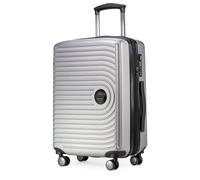 HAUPTSTADTKOFFER Mitte - Equipaje de Mano 55x40x23, TSA, 4 Ruedas, Maleta de Viaje, Rígida, con Ruedas, de Mano, de Cabina, Plata Mate
