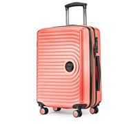 HAUPTSTADTKOFFER - MITTE - Maleta Trolley para Cabina, Extensible, Equipaje de Mano con ampliación de Volumen de 8 cm, TSA, 4 Ruedas Dobles engomadas, 55 cm, 55 litros, Coral