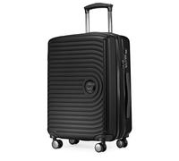 HAUPTSTADTKOFFER Mitte - Equipaje de Mano 55x40x23, TSA, 4 Ruedas, Maleta de Viaje, Rígida, con Ruedas, de Mano, de Cabina, Negro