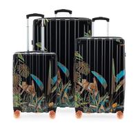 HAUPTSTADTKOFFER Q-Damm Juego de Maletas (54/68/78 cm) 260 L, Diseño Leopardo