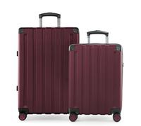 Hauptstadtkoffer Q-Damm TSA - Maleta rígida con 4 ruedas, granate, Koffer-Set (S+L), Juego de maletas