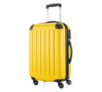 HAUPTSTADTKOFFER - SPREE - Equipaje de mano, Maleta rígida, Trolley expandible, 4 ruedas dobles, TSA, 55 cm, 42 litros, Amarillo