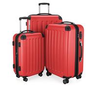 HAUPTSTADTKOFFER - SPREE - Juego de 3 maletas rígidas, Trolley expandible, Equipaje de viaje, 4 ruedas dobles, TSA, (S,M y L), Rojo