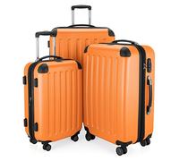 HAUPTSTADTKOFFER - SPREE - Juego de 3 maletas rígidas, Trolley expandible, Equipaje de viaje, 4 ruedas dobles, TSA, (S,M y L), Naranja