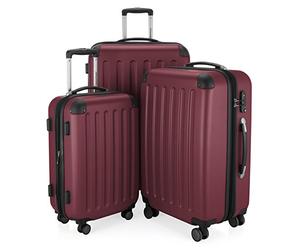 HAUPTSTADTKOFFER - Spree - Juego de 3 Maletas rígidas, Trolley expandible, Equipaje de Viaje, 4 Ruedas Dobles, TSA, (S,M y L), borgoña