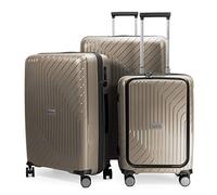HAUPTSTADTKOFFER TXL - Set de 3 Maletas, TSA, Set de trolleys, 4 Ruedas, Maleta con Ruedas, Extra Ligeras, Maletas de Viaje, (S+Compartimento para Laptop, M & L), Champán