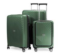 HAUPTSTADTKOFFER TXL - Set de 3 Maletas, TSA, Set de trolleys, 4 Ruedas, Maleta con Ruedas, Extra Ligeras, Maletas de Viaje, (S+Compartimento para Laptop, M & L), Verde Oscuro