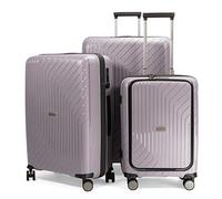 HAUPTSTADTKOFFER TXL - Set de 3 Maletas, TSA, Set de trolleys, 4 Ruedas, Maleta con Ruedas, Extra Ligeras, Maletas de Viaje, (S+Compartimento para Laptop, M & L), Plata