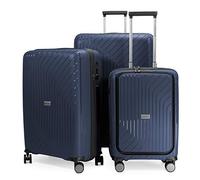 HAUPTSTADTKOFFER TXL Set de Maletas 3 Piezas S M L, Maletas Rígidas con Cerradura TSA, Set Trolley 4 Ruedas, Equipaje de Mano 55 cm con Compartimento Portátil, Azul Oscuro