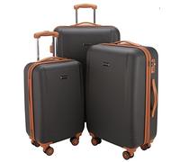 HAUPTSTADTKOFFER - Wannsee - Juego de 3 piezas ( 58 cm, 68 cm, 77 cm), Maleta rígida giratoria, Trolley, TSA, 4 rudeas, Negro