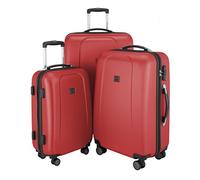HAUPTSTADTKOFFER - Wedding - Juego de 3 maletas, Maletas rígidas, Trolley, Equipaje de viaje mate, Set de viaje, TSA, 4 ruedas dobles (S, M y L), Rojo