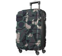 HAUPTSTADTKOFFER - X-Kölln - Equipaje de mano, Maleta rígida, Trolley expandible, 4 ruedas dobles, TSA, 55 cm, 43 litros, Camouflage