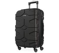 HAUPTSTADTKOFFER - X-Kölln - Equipaje de mano, Maleta rígida, Trolley expandible, 4 ruedas dobles, TSA, 55 cm, 43 litros, Negro