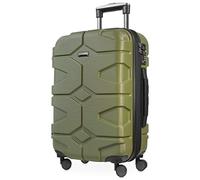 HAUPTSTADTKOFFER - X-Kölln - Equipaje de mano, Maleta rígida, Trolley expandible, 4 ruedas dobles, TSA, 55 cm, 43 litros, Olivgrün