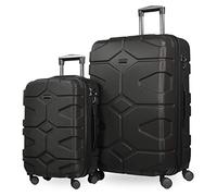 HAUPTSTADTKOFFER - X-Kölln - Juego de 2 Trolleys 55+76 cm, maletas expandibles, TSA, Negro
