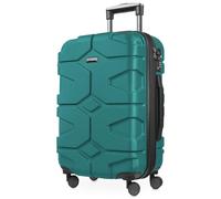 HAUPTSTADTKOFFER - X-Kölln - Maleta de Mano con ampliación 43-50 litros, 55 cm, rígida, con Ruedas, TSA, 4 Ruedas Dobles, Color Verde Aguamarina