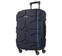 HAUPTSTADTKOFFER - X-Kölln - Maleta de Mano con ampliación 43-50 litros, 55 cm, rígida, Maleta de Viaje, TSA, 4 Ruedas Dobles, Azul Oscuro