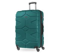 HAUPTSTADTKOFFER X-Kölln Maleta rígida Grande de 76 cm, 107-120 litros, 4 Ruedas Dobles, Carrito de Viaje, expansión de Volumen, TSA, Verde Aguamarina