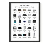 HAUS AND HUES Arte enmarcado de videojuegos, decoración de sala de juegos y pósteres para niños, marco negro de 12 x 16 pulgadas