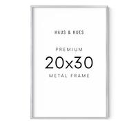 HAUS AND HUES Portarretratos de metal plateado de 20 x 30 pulgadas, cuenta con aluminio de primera calidad, colgar vertical y horizontal, plexiglás inastillable, perfecto para el hogar, habitación,