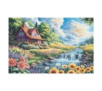 Haus Bach Wald Wilde Natur Ländlich Landschaft Puzzle 1000 Piezas para Adultos Divertido Estimulante Y Relajante Ocio Y Actividades Familiares 1000 PCS（75x50cm）