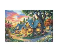 Haus Pfad Blumenfeld Ländlich Landschaft Wilde Natur Friedlich Puzzle 1000 Piezas para Adultos Agradable Cautivador Y Creativo Ocio Familiar Y Hobbies 1000 PCS（75x50cm）