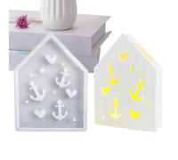 Haus Silikonformen für Epoxidharz - Hausform Silikonform | Hausform Epoxidharz Casting Craft Form | Hohldesign Seaside Home Form für Blumenkonservierung Buchenden Probe Hochzeit Valentine