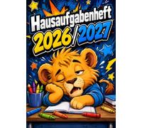 Hausaufgabenheft 2026/2027 für faule Jungen in der Grundschule | DIN A5, mit Datum: Schülerkalender für die 1. bis 4. Klasse - Schulplaner mit ... und Notenübersicht | löwe-Motiv Nr. 02